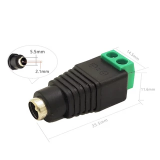 1 ชิ้น ปลั๊ก DC ตัวผู้ ตัวเมีย Connector แจ๊คชาย แจ๊คหญิง 5.5x2.1มม.แบบขัน แบบกด กล้องวงจรปิด CCTV DC Jack