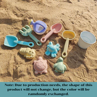 (สินค้าพร้อมส่งจากไทย) เซทของเล่นชายหาดถังเหลี่ยม beach toy 11 PCS (G0151)
