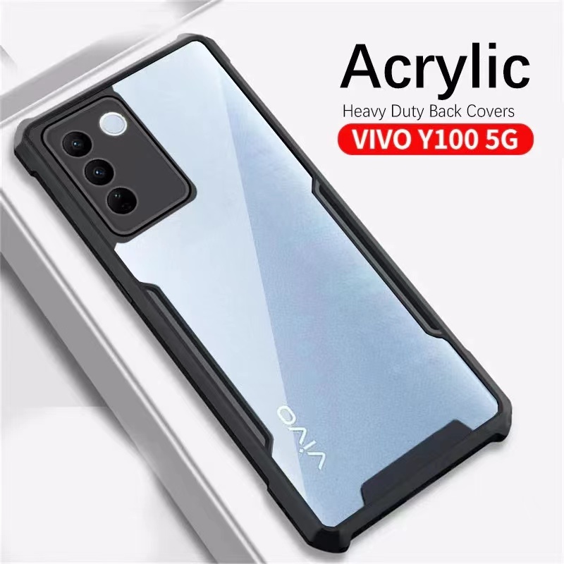 Vivo Y28S 5G/Y18 4G/V30 Lite/Y03/Y100 5G(ส่งในไทย)เคสกันกระแทกขอบสีหลังใสVivo X100 5G/X100 Pro 5Gตรงรุ่น