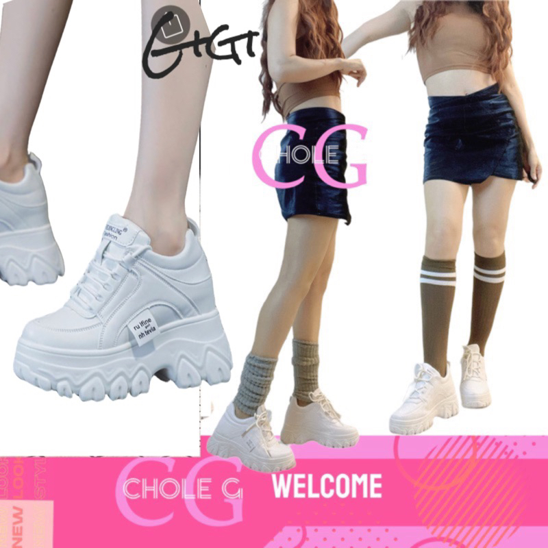 Chole G: Gigi wedges shoe รองเท้าผ้าใบหนังเสริมส้น สูง 9 และ 4ซม. ใส่แล้วสูงเพรียวมาก(SH0076)