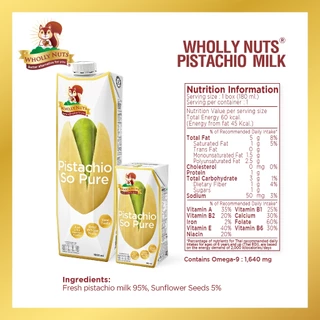 (ยกลัง)โฮลี่ นัทส์ นมพิสตาชิโอ ขนาด 1000ml x 12 (Pistachio Milk Wholly Nuts Brand)