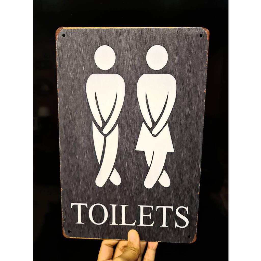 👩พร้อมส่ง👨ป้ายสังกะสี ห้องน้ำ 20x30 ซม. ตกแต่งผนัง (ออกบิล VAT ได้) - รูปที่ 4