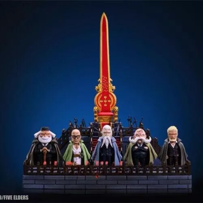 Resin WCF OnePiece - Five Elders and Empty Throne (set of 5) + ฉาก