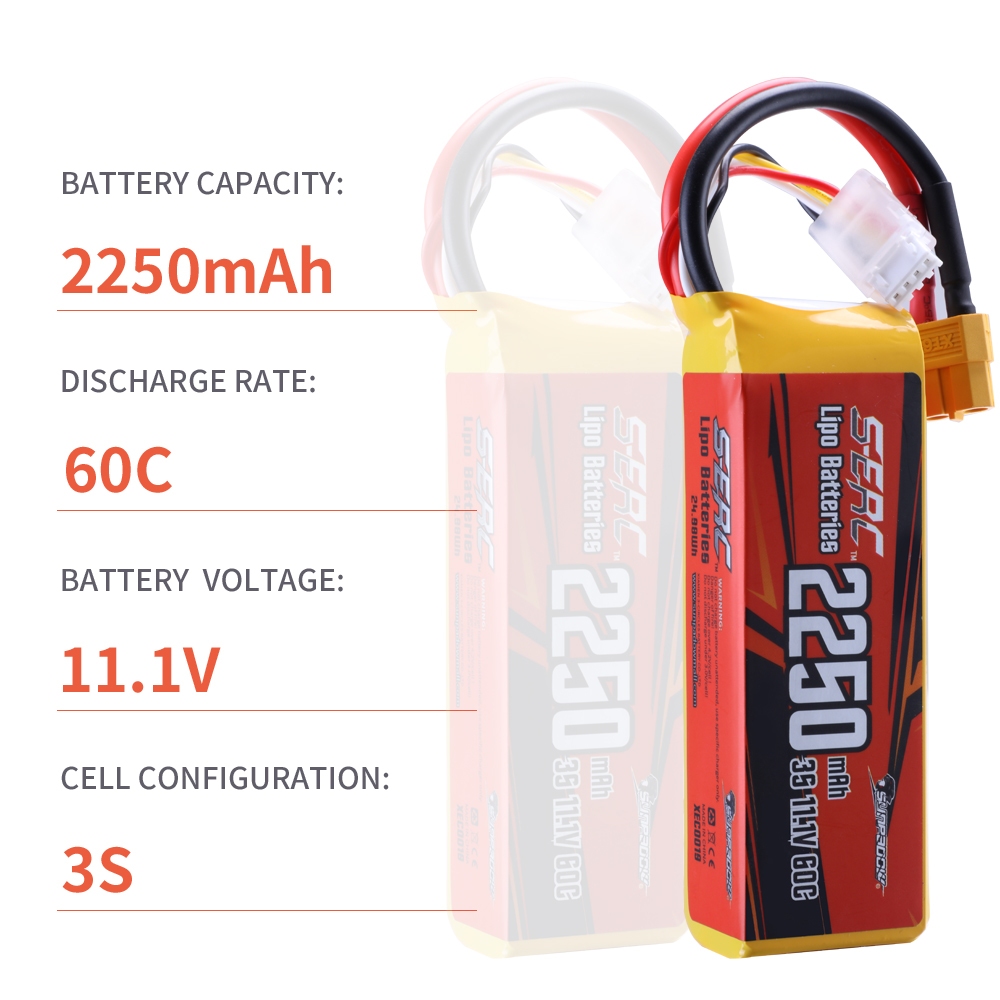 เรือวันนี้ แบตลิโพ RC แบตเตอรี่ลิโพ 3S (3เซล)11.1V 2250mah 60C Lipo Battery Airplane Helicopter Drone แบตลิโพ lipo