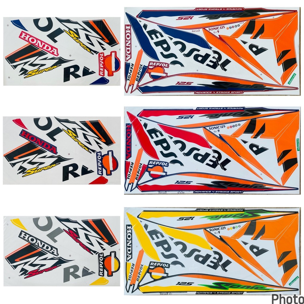 (เคลือบเงาแท้) สติกเกอร์ สติ๊กเกอร์ SONIC โซนิค ตัวใหม่ ปี 2005 รุ่น 9 (REPSOL)