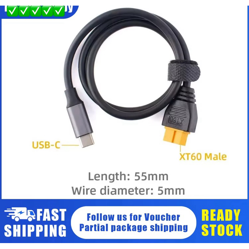 Toolkitrc สายชาร์จ SC100 Type-C เป็น XT60สำหรับ toolkitrc M7 M6 M6D ที่ชาร์จ M8S