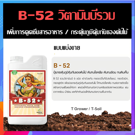 B-52 Advanced Nutrients วิตามินบีรวม กระตุ้นภูมิคุ้มกันของต้นไม้ เพิ่มความแข็งแรงของพืช แท้100% USA