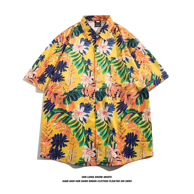 HOt! เสื้อเชิ้ตฮาวาย เสื้อลายดอก เสื้อเชิ้ตสงกรานต์🏖️ ผู้หญิงผู้ชายใส่ได้หมด เนื้อผ้าดี size150cm-180cm( S-3XL ) CS รูปที่ 7