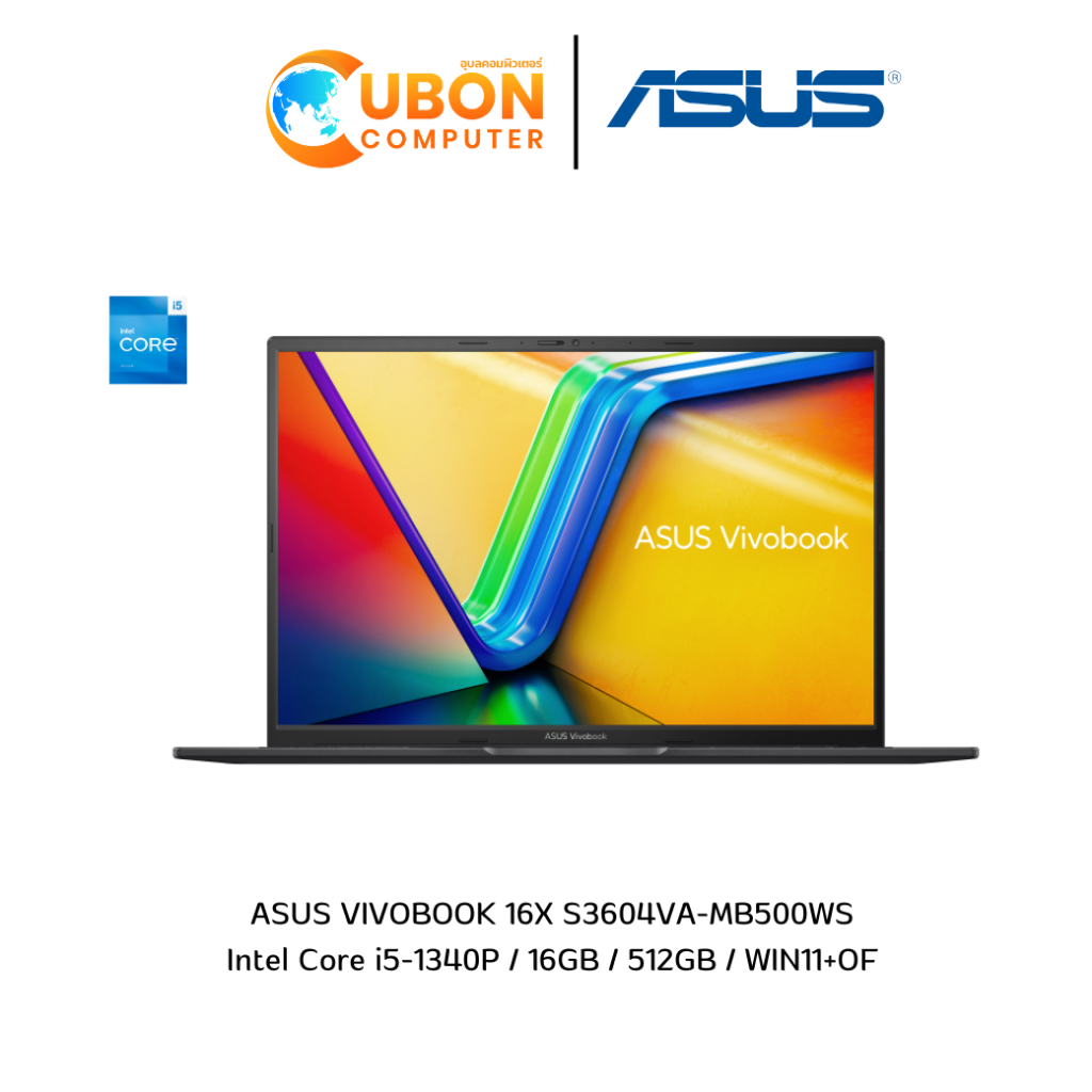 NOTEBOOK (โน๊ตบุ๊ค) ASUS VIVOBOOK 16X S3604VA-MB500WS  Intel Core i5-1340P/16GB/512/WIN11+OF