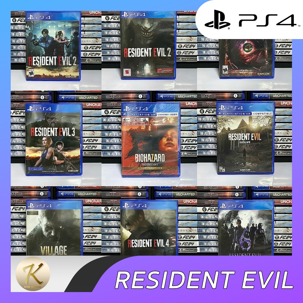 รวมแผ่นเกมส์ PS4 : RESIDENT EVIL มีหลายภาค (แผ่นมือ1/มือ2) สินค้าพร้อมจัดส่ง (Resident Evil)