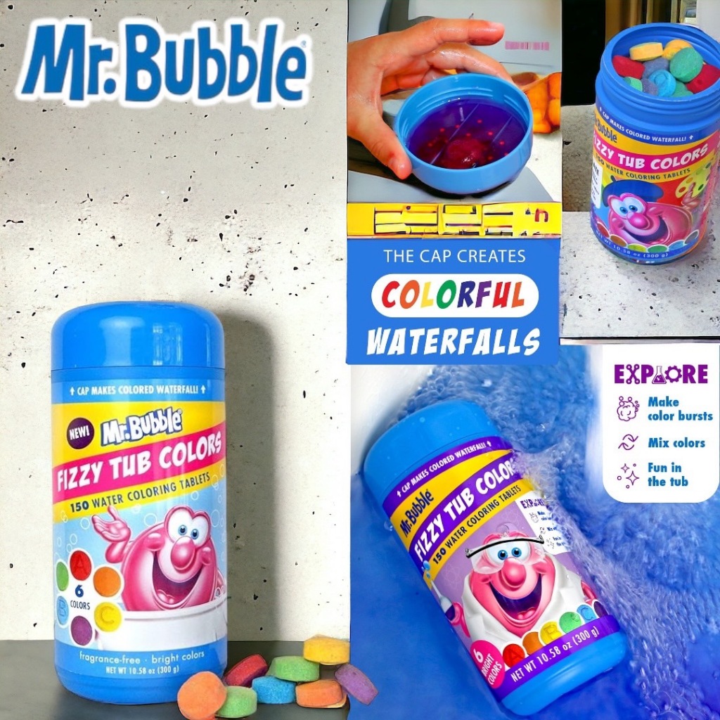 เม็ดสีเปลี่ยนสีในน้ำ Mr.Bubble Fizzy Tub Color Tablets Assorted Bathwater ราคา 590 บาท