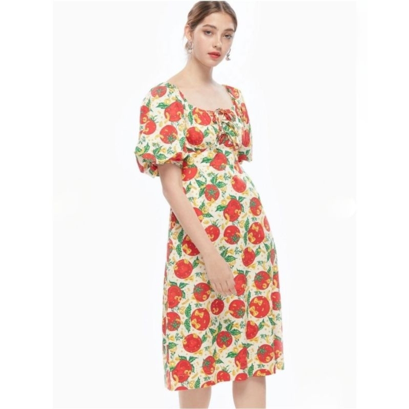 Lynaround เดรสมะเขือเทศ(xs)