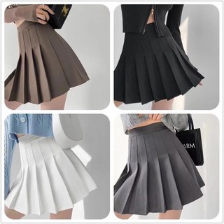 กระโปรงสั้น มีซับใน เทนนิสเอวสูง skirt สี พื้น สั้นเหนือเข่า กระโปรงน่ารักเกาหลี มี 5สี