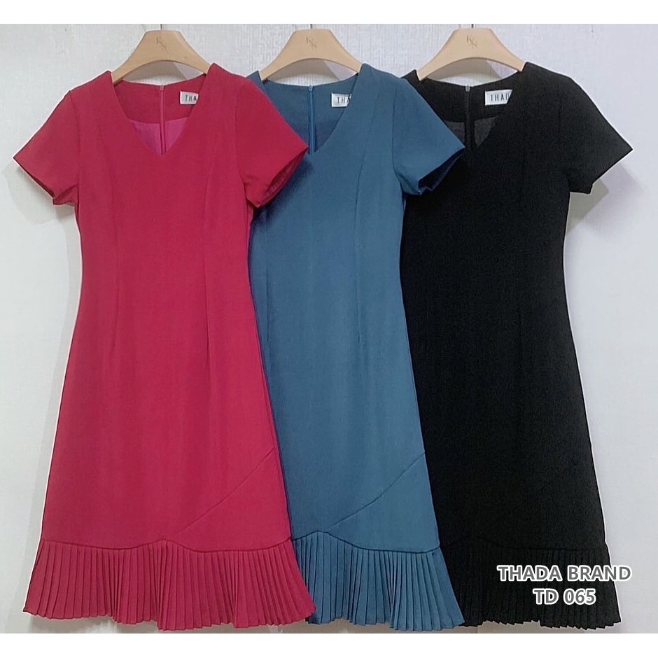 THADA BRAND : TD 065 : Size S M L XL เดรสทำงาน เดรสออกงาน (เชคสินค้าก่อนกดสั่งซื้อจ้า)