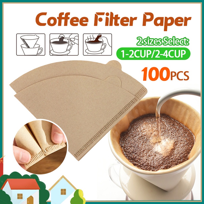 🔥  เกรดอาหาร (100 แผ่น) 🔥 กระดาษดริป  ทรง V ก้นแหลม กระดาษกรองกาแฟ กรองไม่มีสารตกค้างและกลิ่น