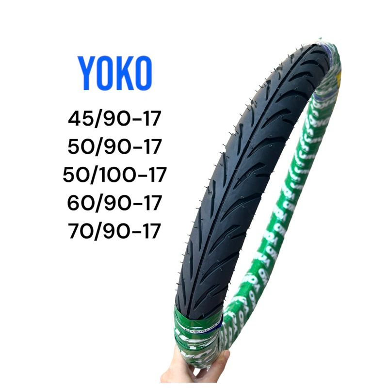ยางนอก YOKO ลายแบกแลค 45/90-17, 50/90-17, 50/100-17, 60/90-17, 70/90-17 ยางนอกโยโก ขอบ17 Battlax YK390 ยางใช้ยางใน