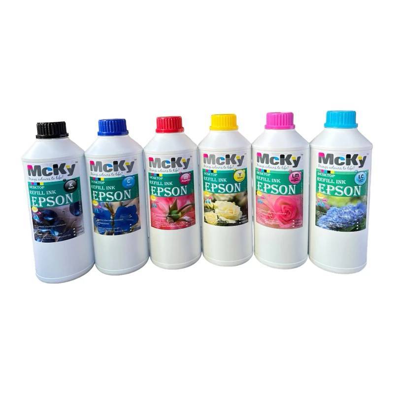 หมึกเติม epson 1000 ml MCKY Bk C M Y LC L M 6 สี