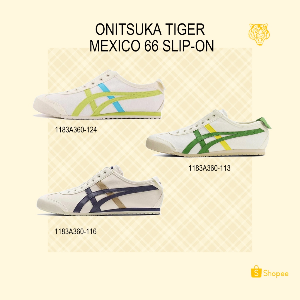 Onitsuka Tiger Mexico 66 Slip-on 1183A360-124 1183A360-1131183A360-116 รองเท้าผ้าใบลําลอง