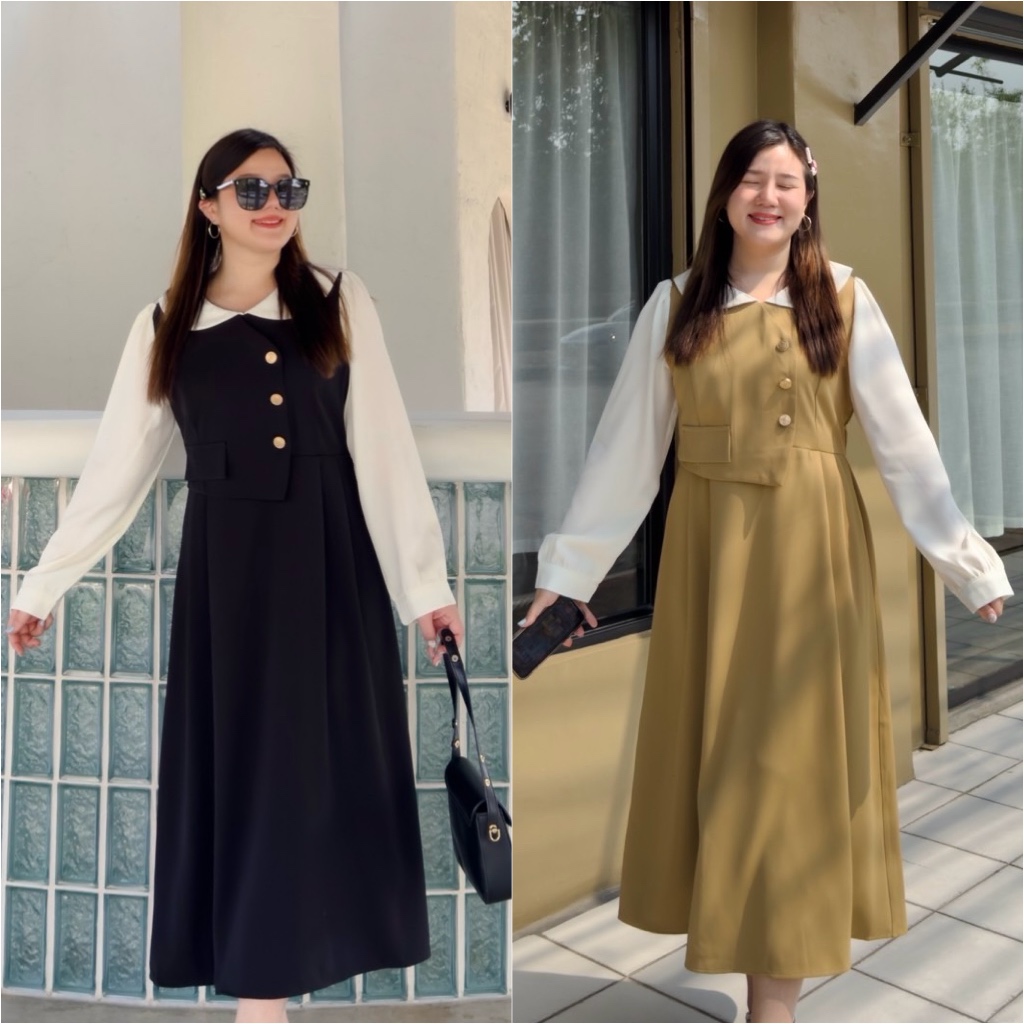 ( อกถึง 52”) Ladyful Dress เดรสสาวอวบ ชุดสาวอวบ
