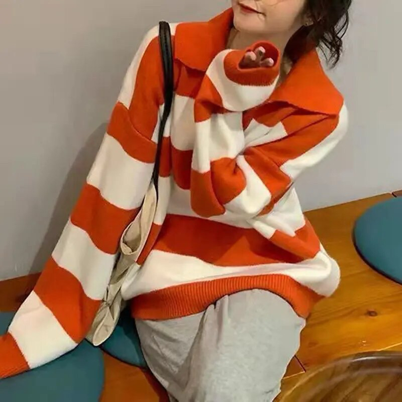 Mothing House เสื้อสเวตเตอร์ไหมพรมแขนยาวคอปกกะลาสี