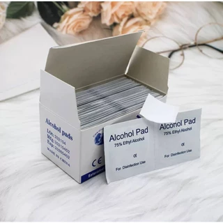 แอลกอฮอล์แผ่น Alcohol pad แผ่นแอลกอฮอล์ 75% เช็ดทำความสะอาด แผ่นทำความสะอาด ฆ๋าเชื้อไวรัส 100 ชิ้น/กล่อง