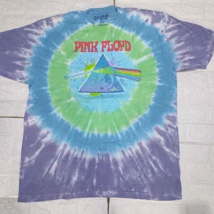 เสื้อยืดมัดย้อม วง Pink Floyd ลิขสิทธิ์แท้ liquid blue