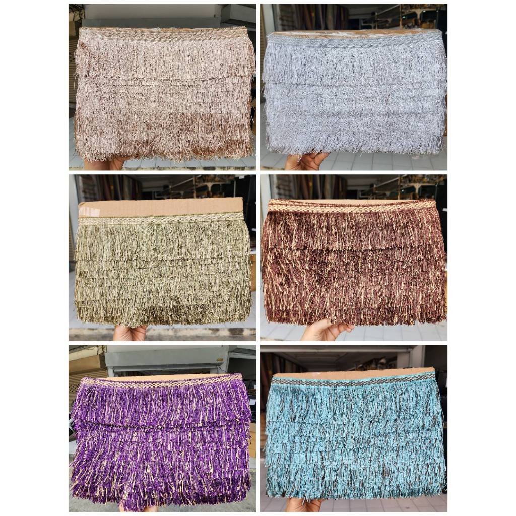 เทปครุยผ้าม่าน (ขายยกพับ10หลา)ชายครุย ชายคลุยผ้าม่าน อุปกรณ์ผ้าม่าน(อย่างดี)รุ่นBขนาด4นิ้ว มี6สี