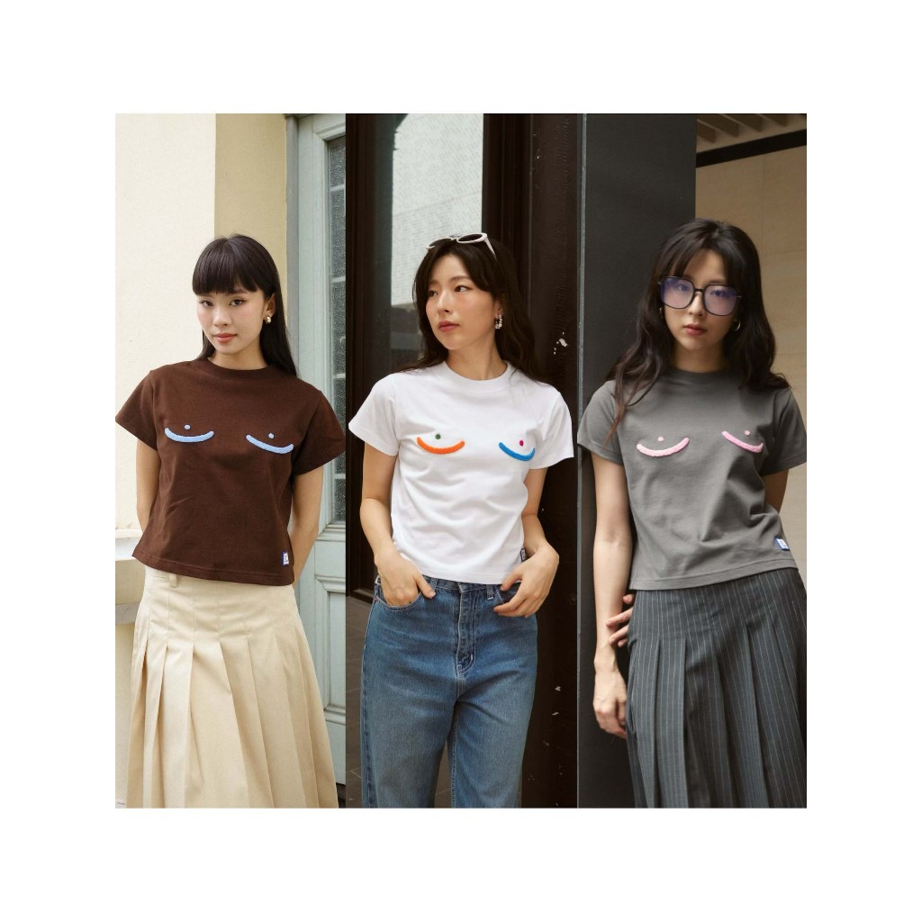 ENDOFMARCH | MILKY BABY TEE เสื้อยืดปักขนฟู 100% Cotton Supersoft