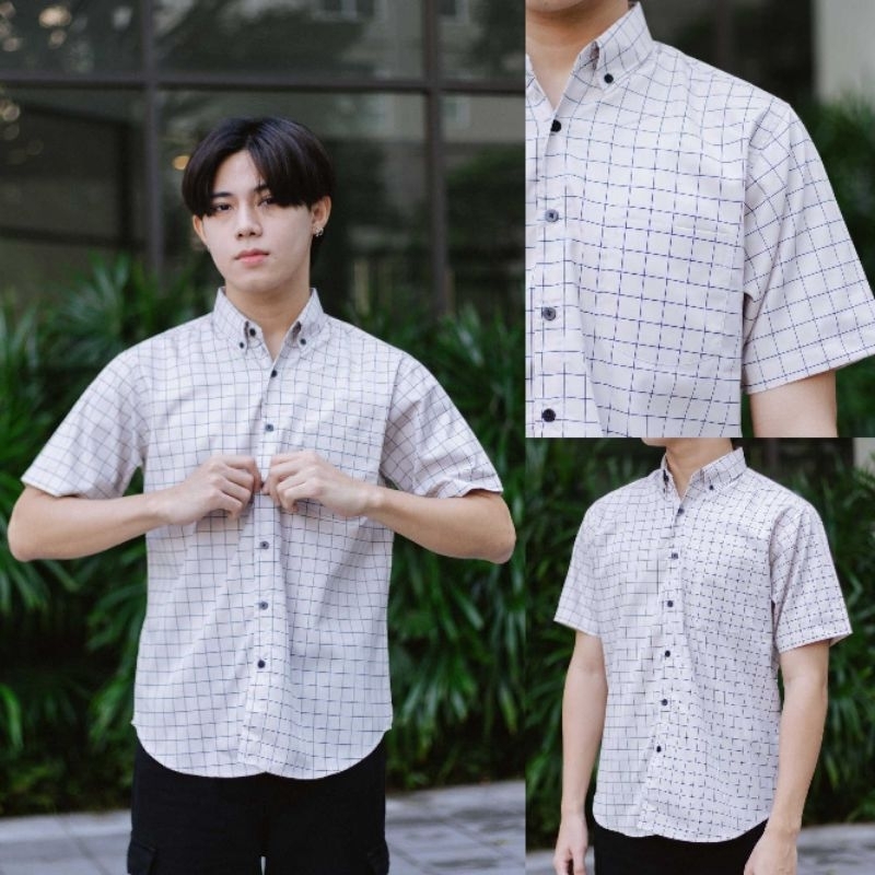 เสื้อเชิ้ตผู้ชายแขนสั้น PHASHII SHIRT - รุ่นตาราง รุ่นลายจุด ผ้า COTTON OXFORD ใส่สบาย เนื้อผ้านุ่ม ขายดีมาก!