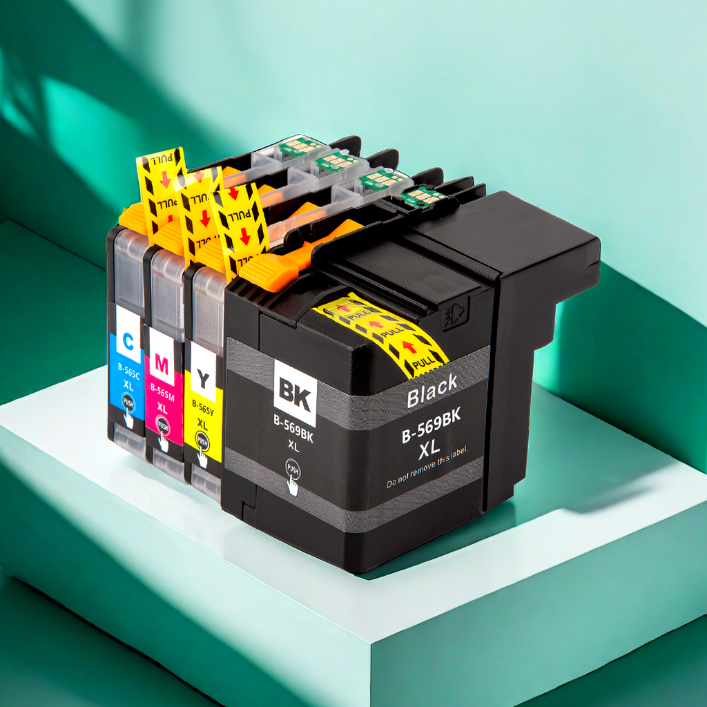 [สต็อกประเทศไทย] 4-pack LC569XL LC565XL of print cartridges for Brother MFC-J3720 MFC-J3520 color