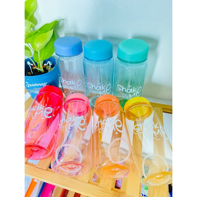 กระบอกน้ำ Shake Me ขวดน้ำ เเบบใส ฝาสี ฝามีให้เลือกหลายสี ขนาด300ml.