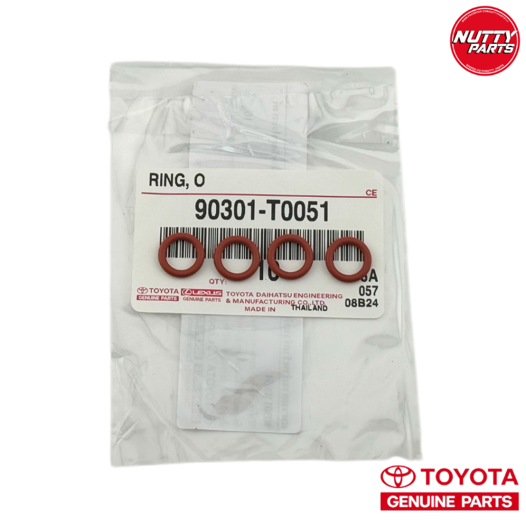 อะไหล่แท้ โอริงหัวฉีดตัวบน VIOS,YARIS,COROLLA,CORONA,CAMRY,WISH,VIGO,FORTUNER, 4A,1NZ,1ZZ,3ZZ,1AZ,2TR,1JZ,3S 90301-T0051