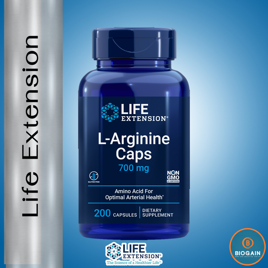 Life Extension L-Arginine Caps 700 mg (plus Vitamin C ) / 200 Capsules