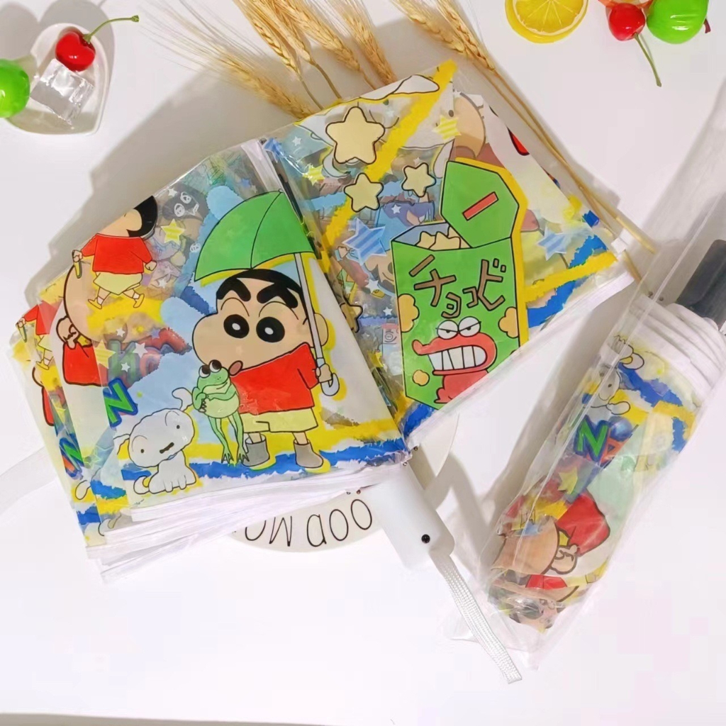 พร้อมส่ง 🇹🇭 ร่มพับอัตโนมัติ แบบใส ลายการ์ตูนน่ารัก รูปที่ 4