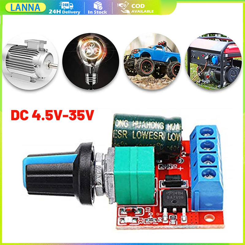 ร้านอยู่ที่ไทย Pwm DC  4.5V-35v  ใหม่มอเตอร์ควบคุมความเร็วสวิตช์ควบคุม  ปรับความเร็วมอเตอร์
