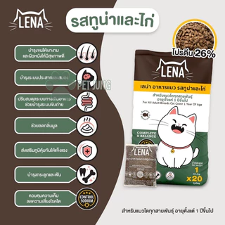 (ถุงแบ่งจากกระสอบ) LENA อาหารแมวแบบเม็ด ควบคุมความเค็ม ไม่เติมเกลือ ขนาด 1kg