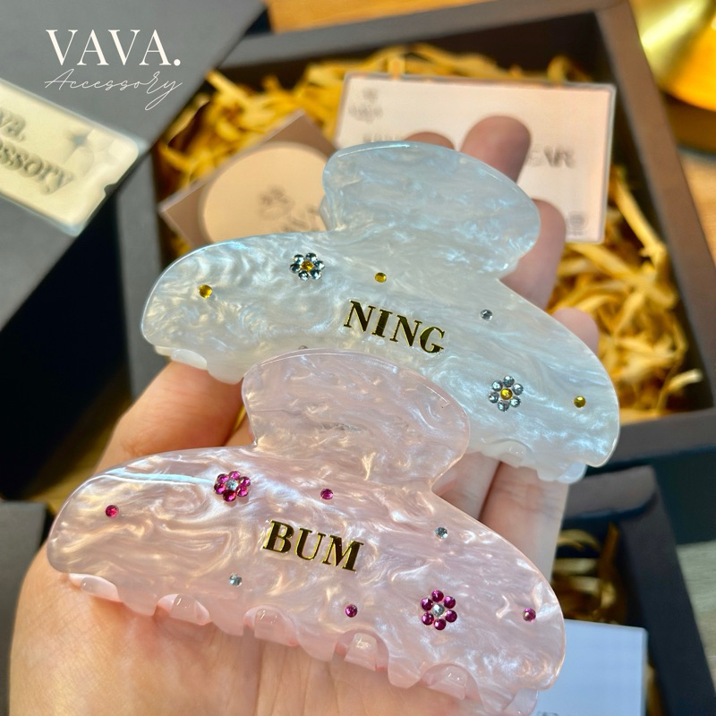 กิ๊บติดชื่อของขวัญน่ารัก(รุ่นตกแต่งเพชร)🎁ได้ครบset กิ๊บ+การ์ด+กล่อง