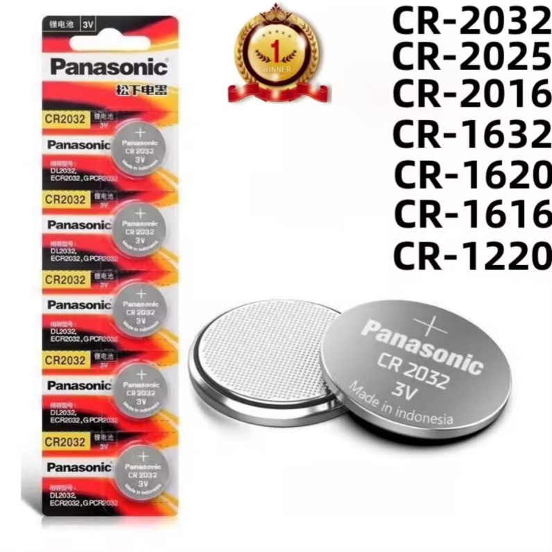 ของแท้ CR2032 ถ่านกระดุม Panasonic รุ่น CR2032 / CR2025 / CR2016 / CR1632 / CR1620 / CR1616 / CR1220 3V Lithium Battery