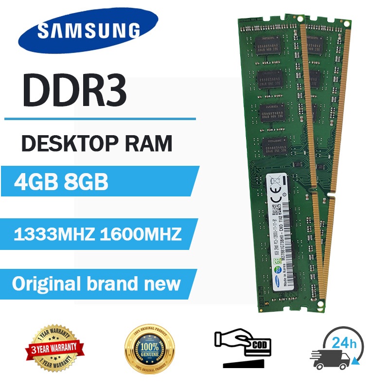 [24H SENT] Samsung 4GB 8GB Ram DDR3 1333MHZ 1600MHz Desktop Memory DIMM PC3 10600 12800 PC Memory