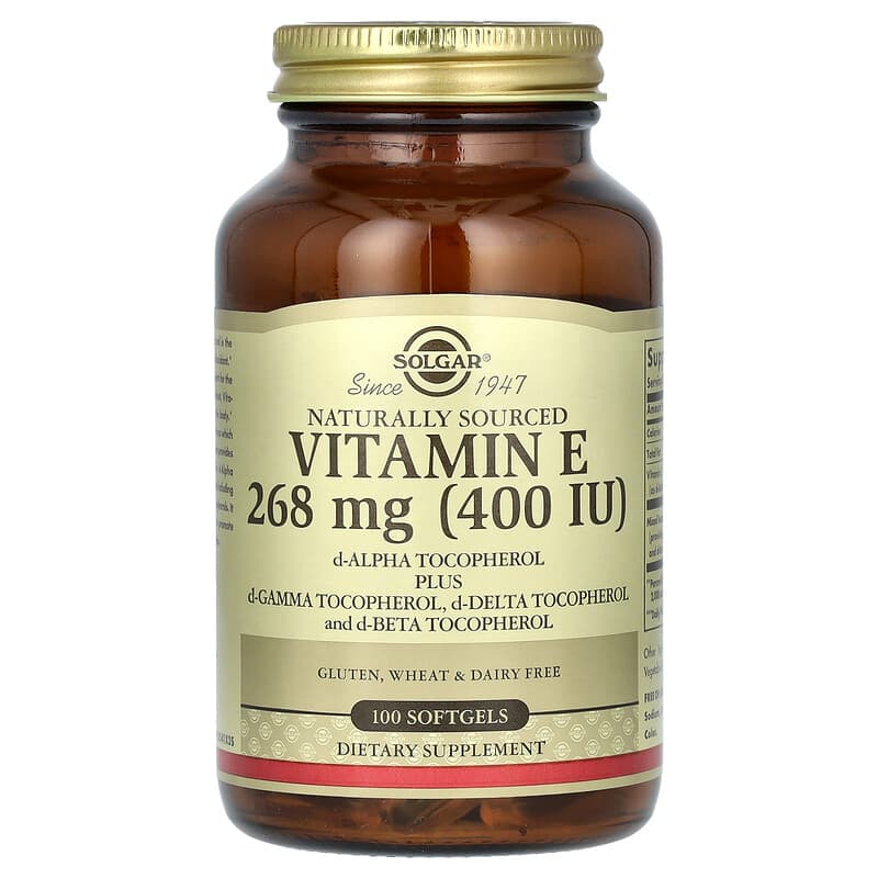 Vitamin E 268 mg (400 IU) 100 เม็ด  Solgar vitamin e 400iu วิตามินอี จากธรรมชาติ