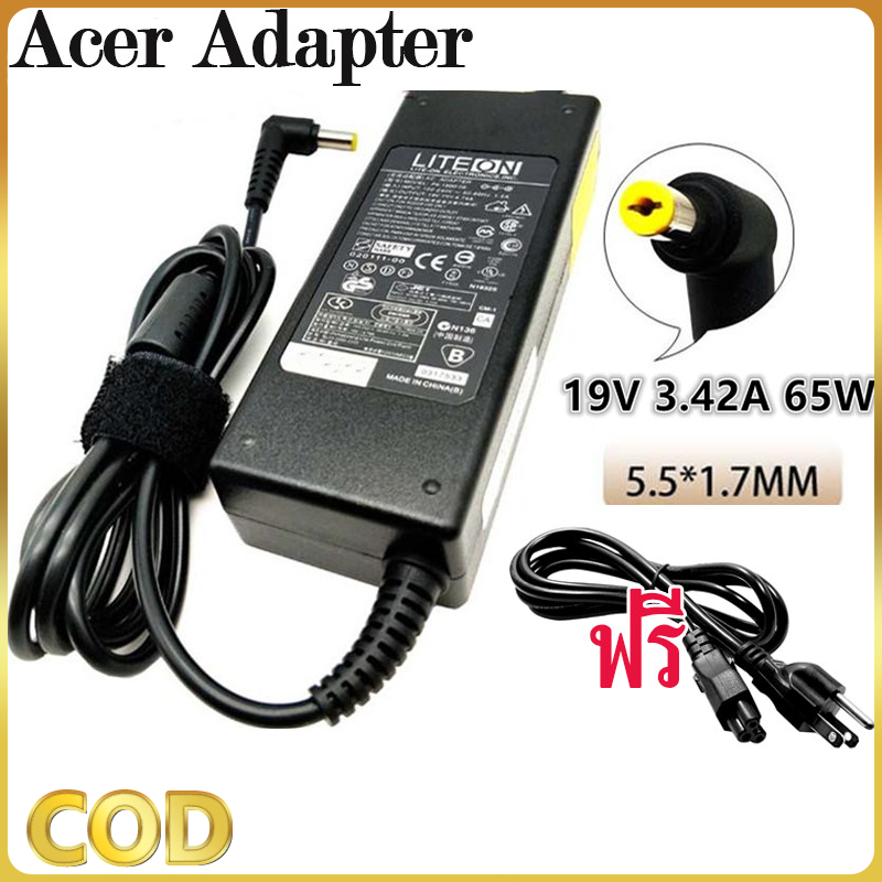 Acer Adapter19V/3.42A(5.5*1.7mm) อแดปเตอร์Acer Adapter65W สำหรับโน๊ตบุ๊คAcer B37