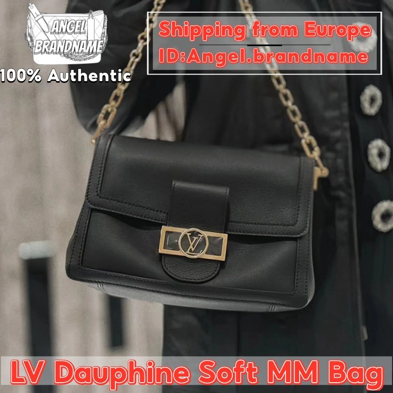 👜หลุยส์วิตตอง Louis Vuitton Dauphine Soft MM Bag สุภาพสตรี กระเป๋าสะพายไหล่
