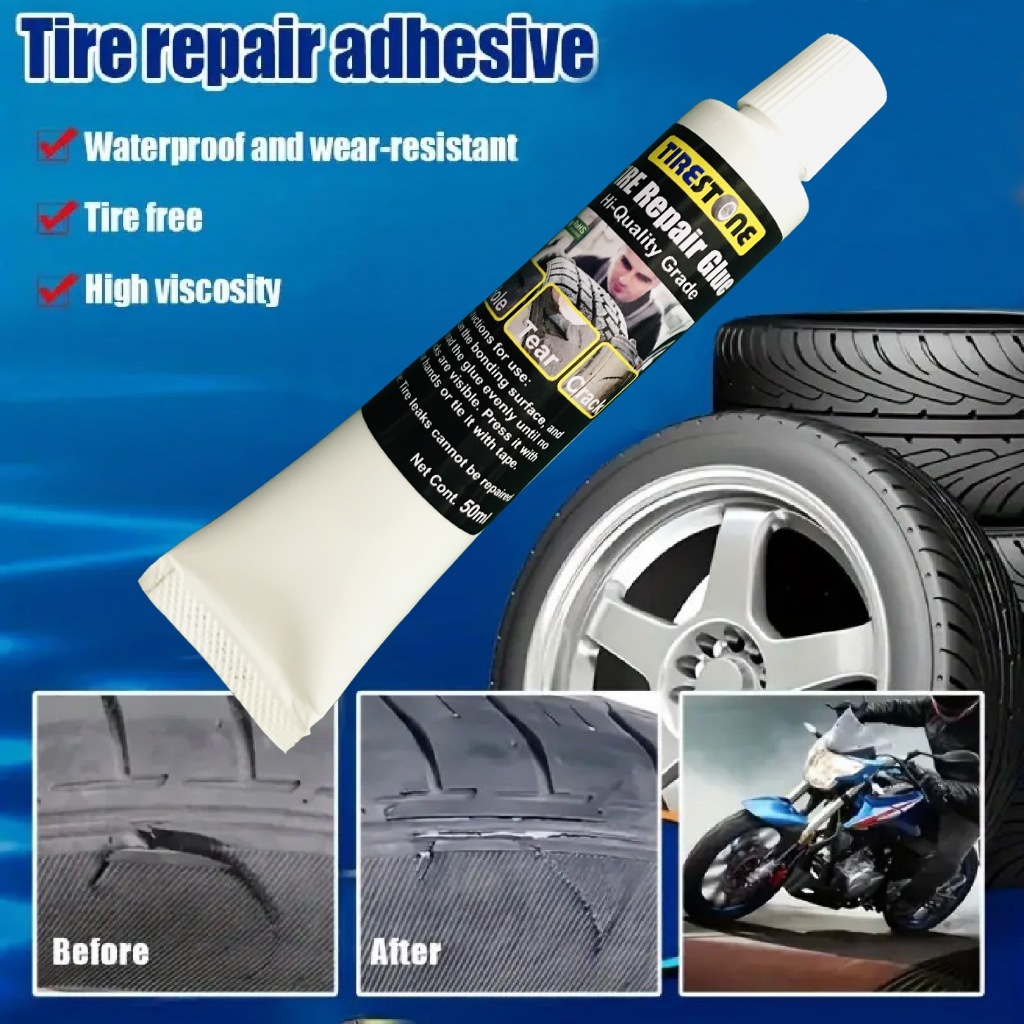 กาวซ่อมยางรถยนต์ TIRESTONE คุณภาพสูง ซ่อมรอยฉีกขาด เติมเต็มหลุม ปะรอยแตกปริ ไม่เป็นฝ้าขาว