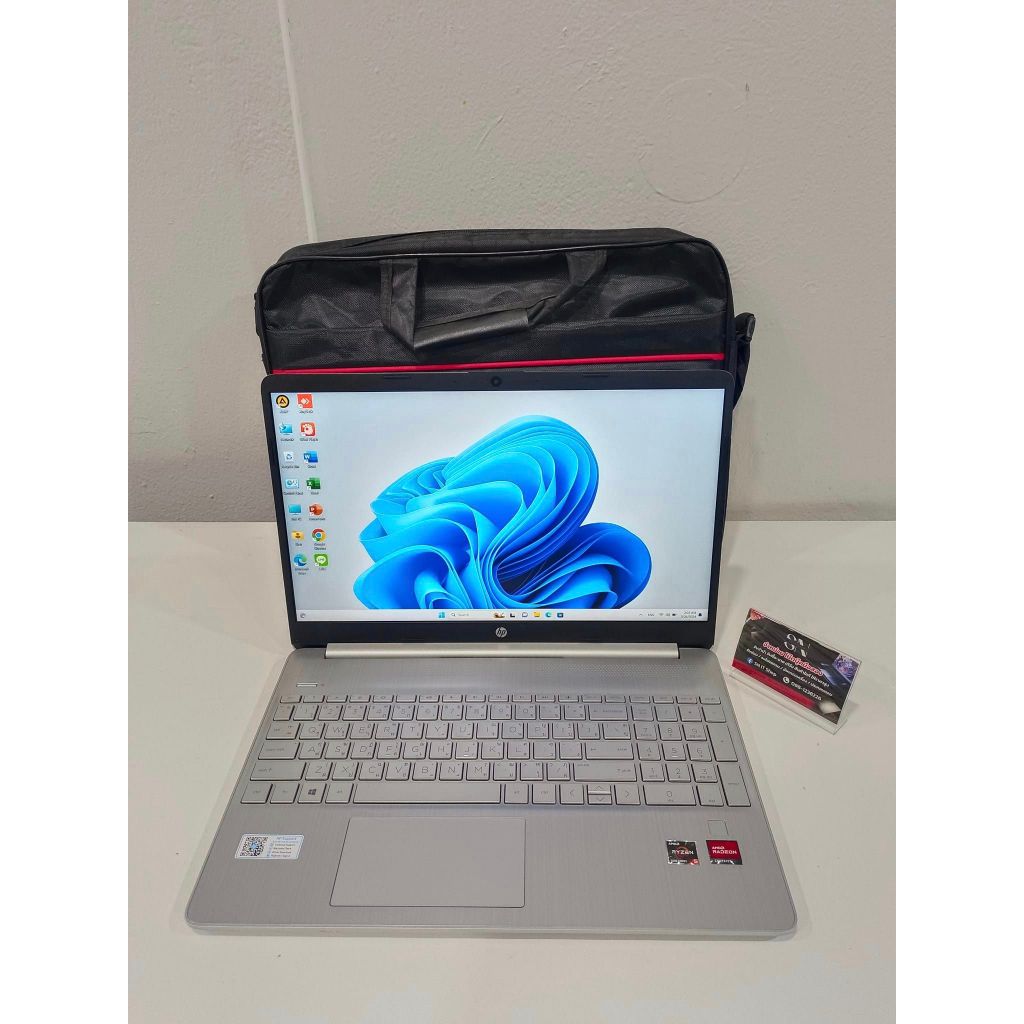 โน๊ตบุ๊ค HP มือสอง รุ่น HP 15s-eq2068AU สเปค AMD Ryzen 5 5500U RAM 16GB  SSD 512GB  AMD Radeon Graph