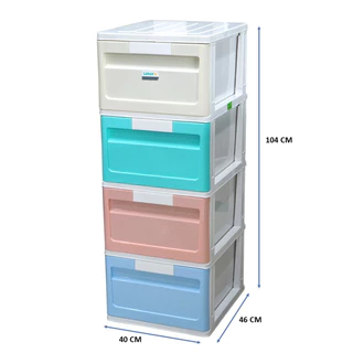 โลตัส ตู้ลิ้นชักพลาสสติก DIY 4 ชั้น สีเรนโบว์ LOTUS'S DRAWER CABINET DIY RAINBOW 4 TIER