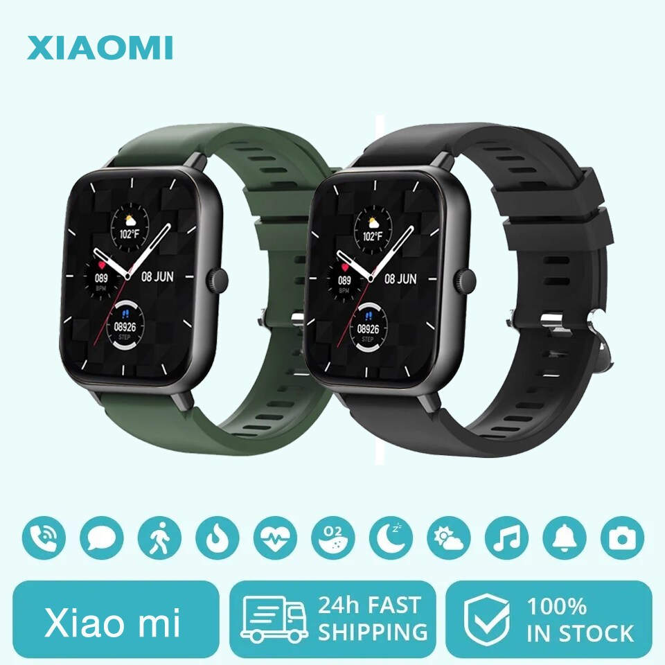 Xiaomi smart watch ตรวจวัดอัตราการเต้นหัวใจทั้งวัน หน้าจอ LCD 1.83" การใช้งานได้ 12 ช.ม for Android IOS รับประกัน 1 ปี