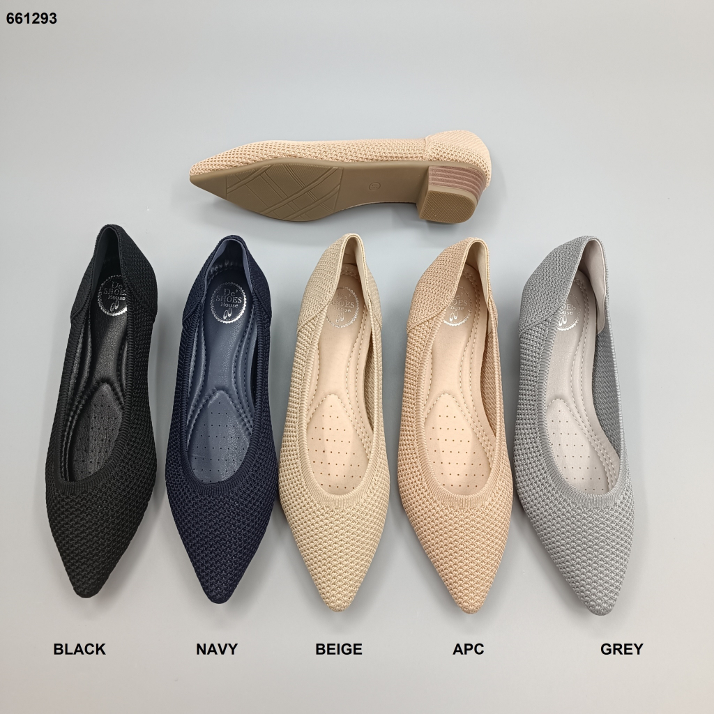 Elastic Shoe size 36-41รองเท้าคัชชูหัวแหลมสูง 3 cm. มีรูเล็กๆระบายอากาศไม่อับเท้า