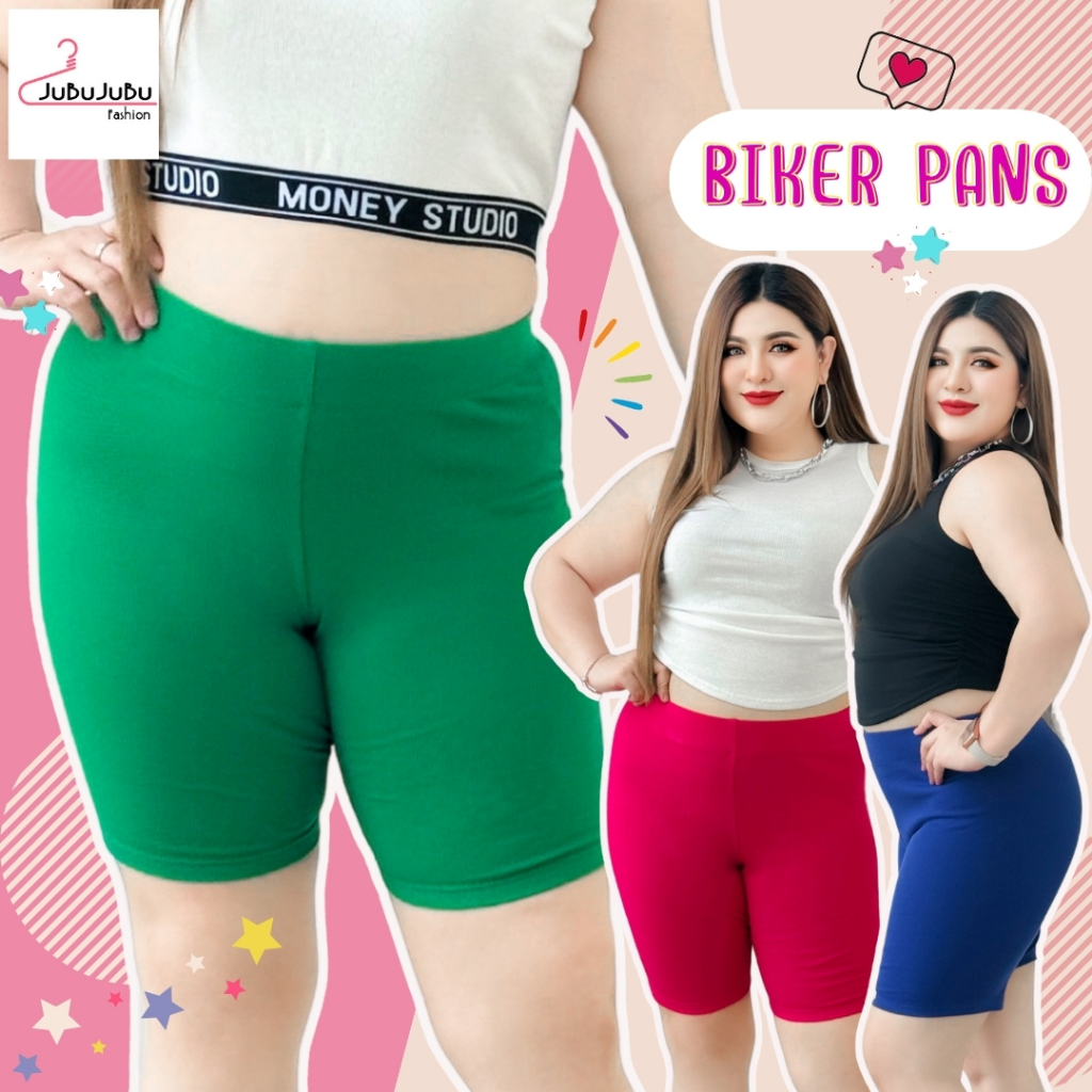 JuBuJuBu Biker Pants กางเกงขาสั้นทรงไบเกอร์ ซับใน สาวอวบ ผ้าร่องเกรดพรีเมี่ยม เอวสูงใส่กระชับ#539
