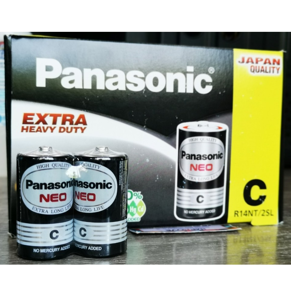 ยกกล่อง - Pana C ดำ ถ่านไฟฉาย R14NT/2SL C (2ก้อน/แพ็ค) Panasonic NEO -แท้ประกันศูนย์ไทย พร้อมส่ง