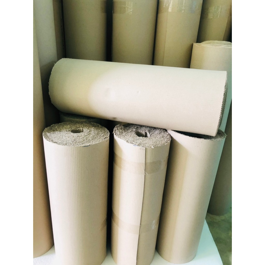 กระดาษลูกฟูก 2 ชั้น Corrugated Paper หน้ากว้าง 60cm x ยาว 10m ราคา 120 บาท/ม้วน
